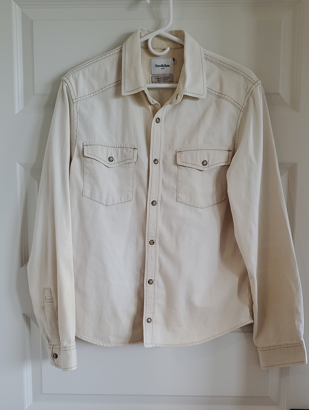 Goodfellow & Co Cream Western Snap Shirt